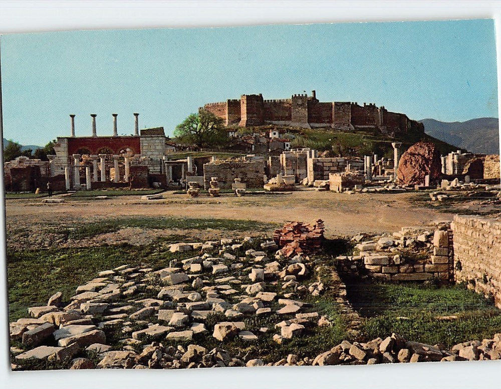 Postcard Basilica of St. John and the Ayasuluk Castle in Selçuk Turkey