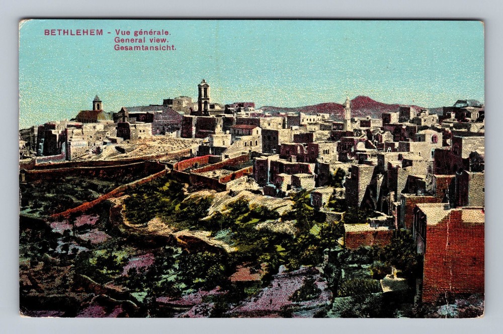 Israel- Bethlehem Standard City View Souvenir Old Postal Card Vintage Postcard