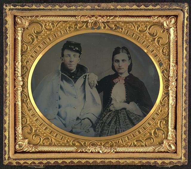 Photo:Union Soldier and Wife 1860s Civil War Tintype Portrait