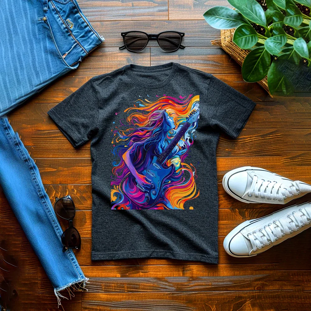 Colorful Abstract Art Graphic Tees for Men - Music Lover T-Shirt Collection-image