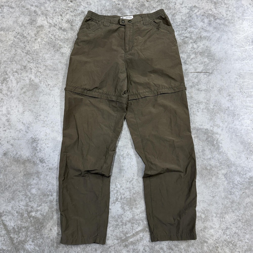 Columbia Pants Womens 10 Olive Green Convertible Zip Off Hiking Outdoor AL8272