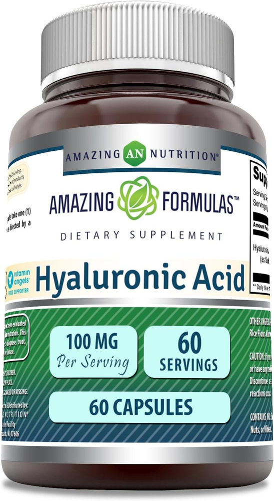 Amazing Formulas Hyaluronic Acid 100 Mg Capsules Supplement | Non-Gmo | Gluten F