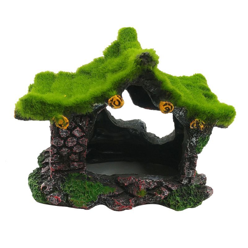 Aquarium Decor Simulation House Shelter Rock Cave Hideout for Aquatic Pets