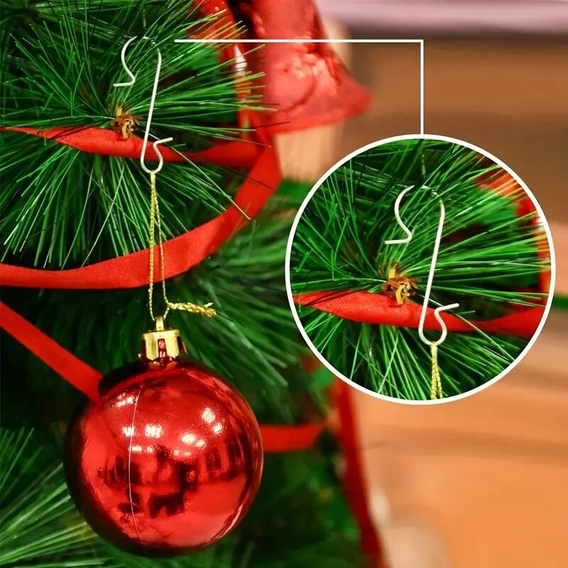 Silver Metal Wire Hooks for Hanging Christmas Tree Ornaments