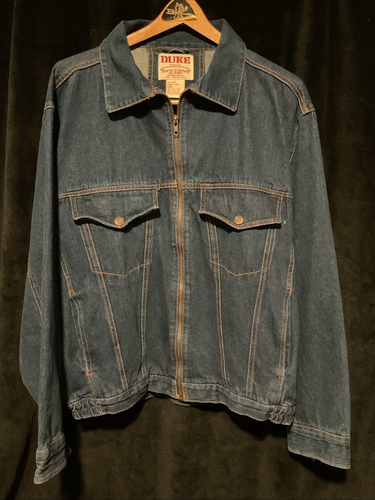 Vintage Duke Haband Mens L Denim Zip Up Jacket