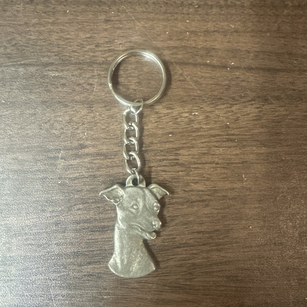 Vintage Rawcliffe Pewter I Love My Italian Greyhound Keychain