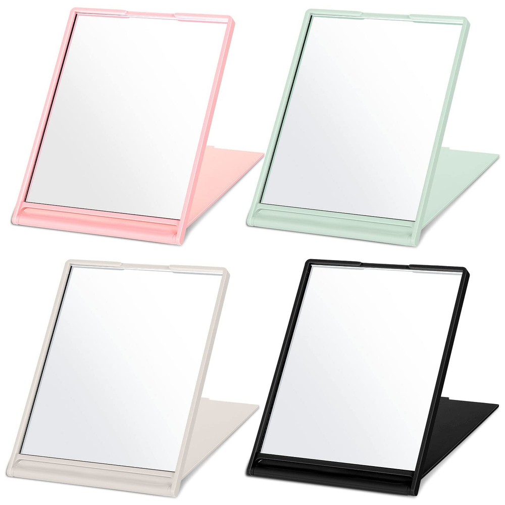 4 Pcs Small Folding Travel Mirror Rectangle Compact Mirror Portable Pocket Mi...
