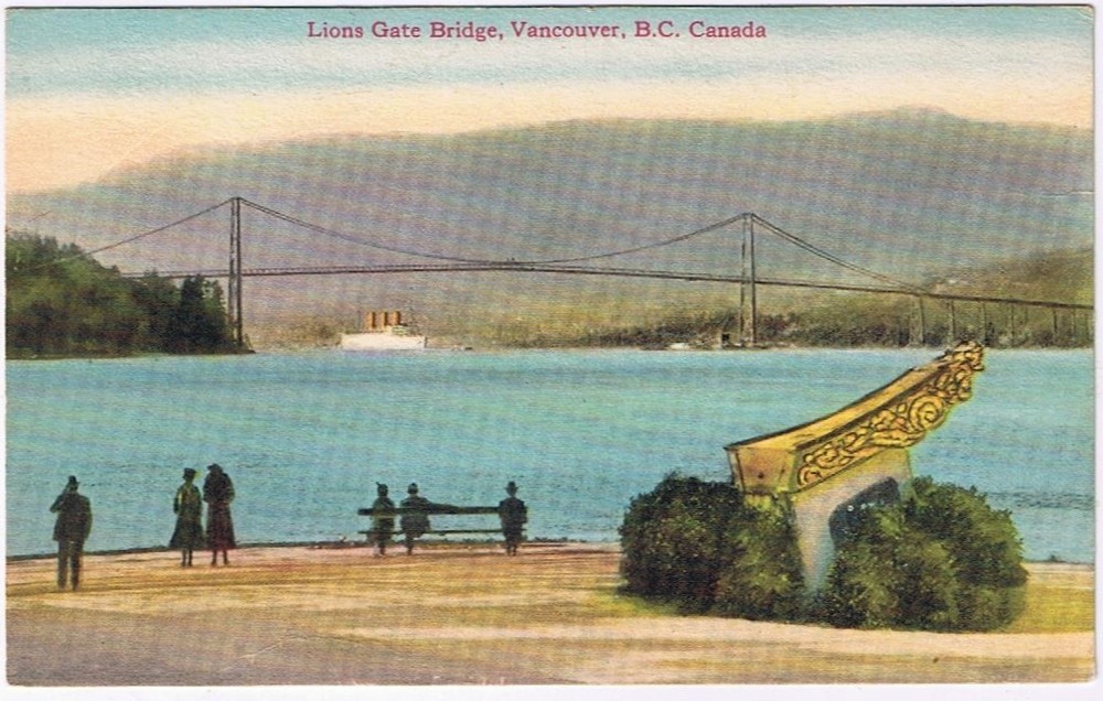 Postcard Lions Gate Bridge Vancouver British Columbia BC