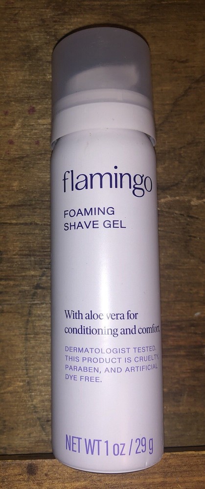 Flamingo Foaming Shave Gel Conditions with Aloe Vera 1.0 oz Travel Mini Size NEW