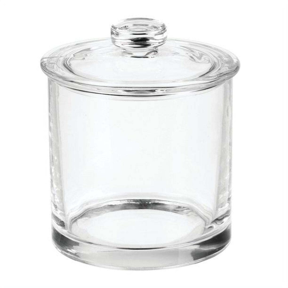 Clear Glass Countertops Canister Jar with Removable Lid Organize Bathroom Vanity