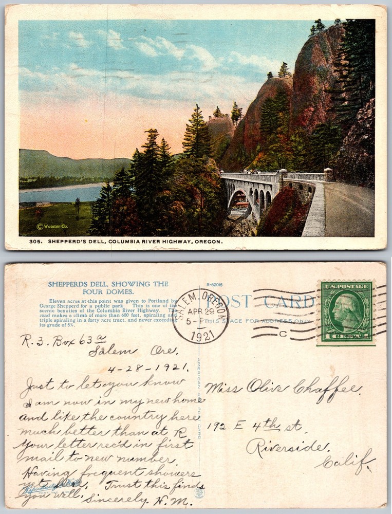 Shepherds Dell Columbia River Highway Oregon Postcard