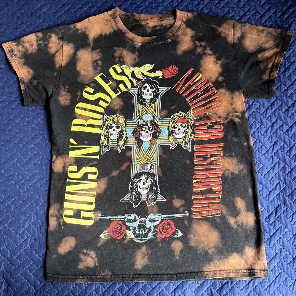 Guns and Roses Appetite for Destruction acid wash t shirt Adult S
