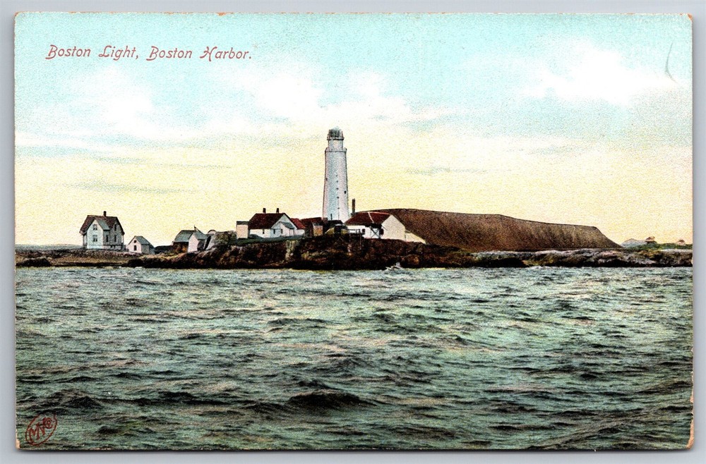 Boston Harbor Boston Light Lighthouse MA C1910s DB Postcard Y11