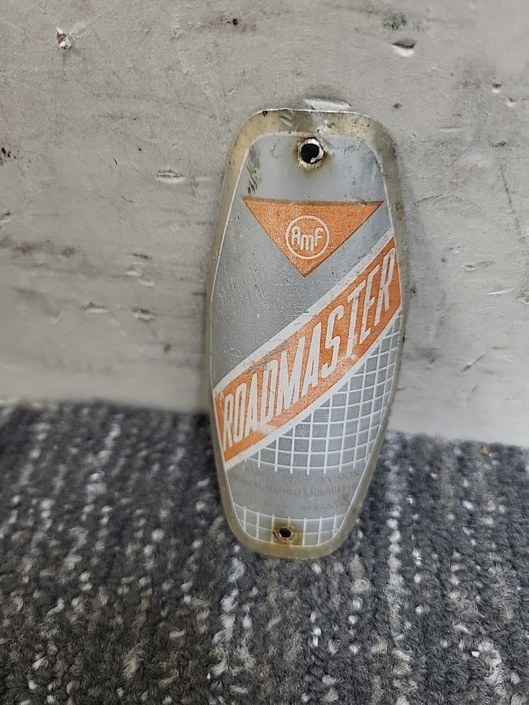 Vintage 1950's-60s Amf Roadmaster Bicycle badge Cruiser Muscle Bike Middleweight