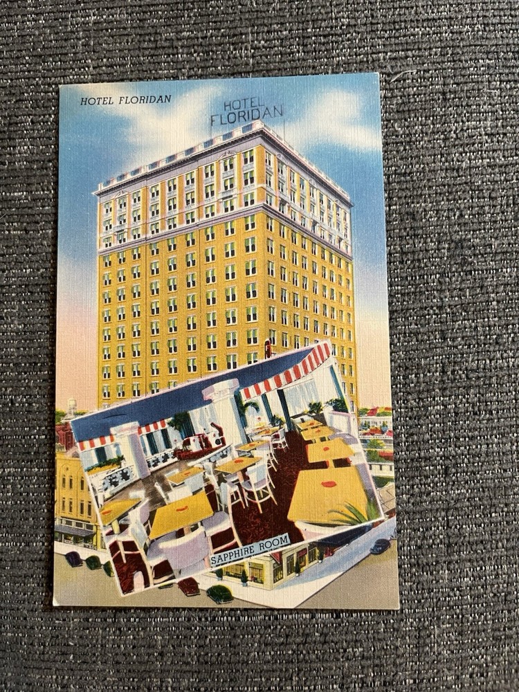 Vintage Linen Postcard Tampa, Florida~ The Hotel Floridan