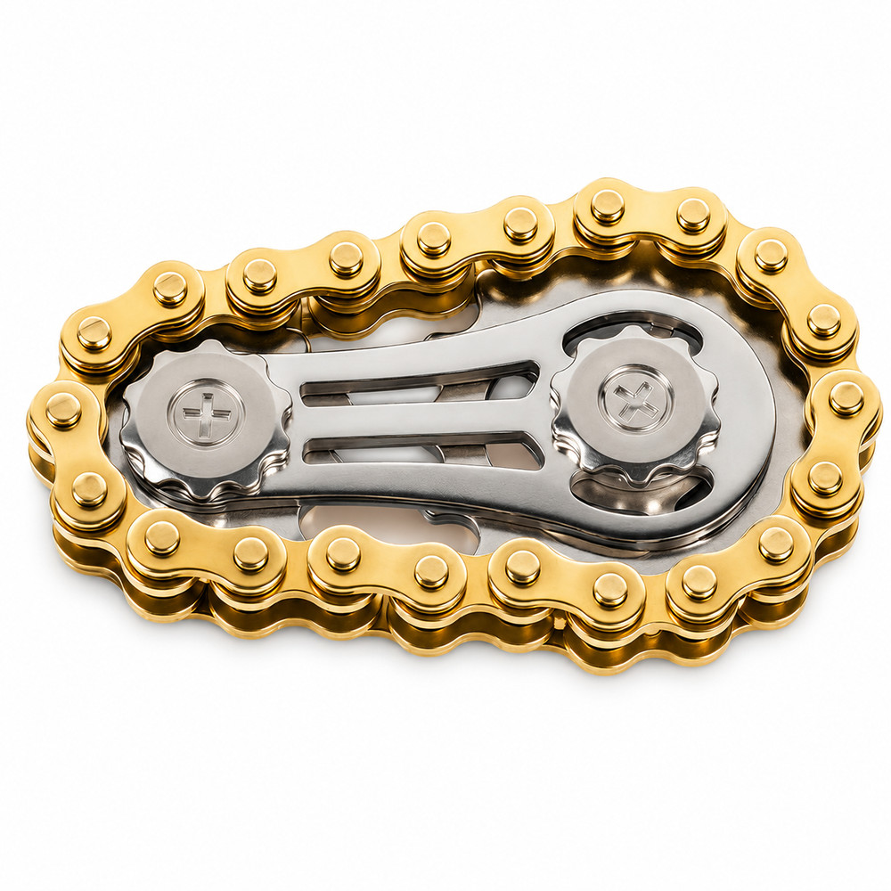 Metal Chain Fidget Toy EDC Pocket Hand Spinner Stress Relief Finger Gadget Gold