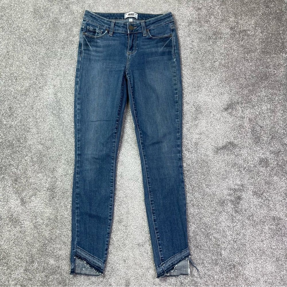 Paige Jeans Women's 26 Blue Ankle Skinny Low Rise Medium Wash Denim Verdugo