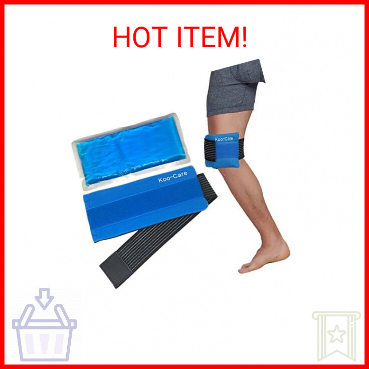 Koo-Care Flexible Gel Ice Pack & Wrap with Elastic Strap for Hot Cold Therapy -
