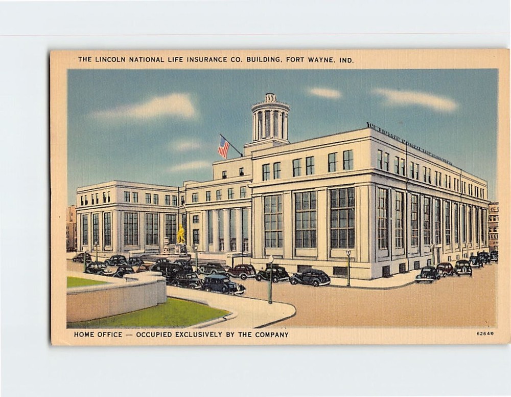 Postcard Lincoln national Life Insurance Co. Building Fort Wayne Indiana USA