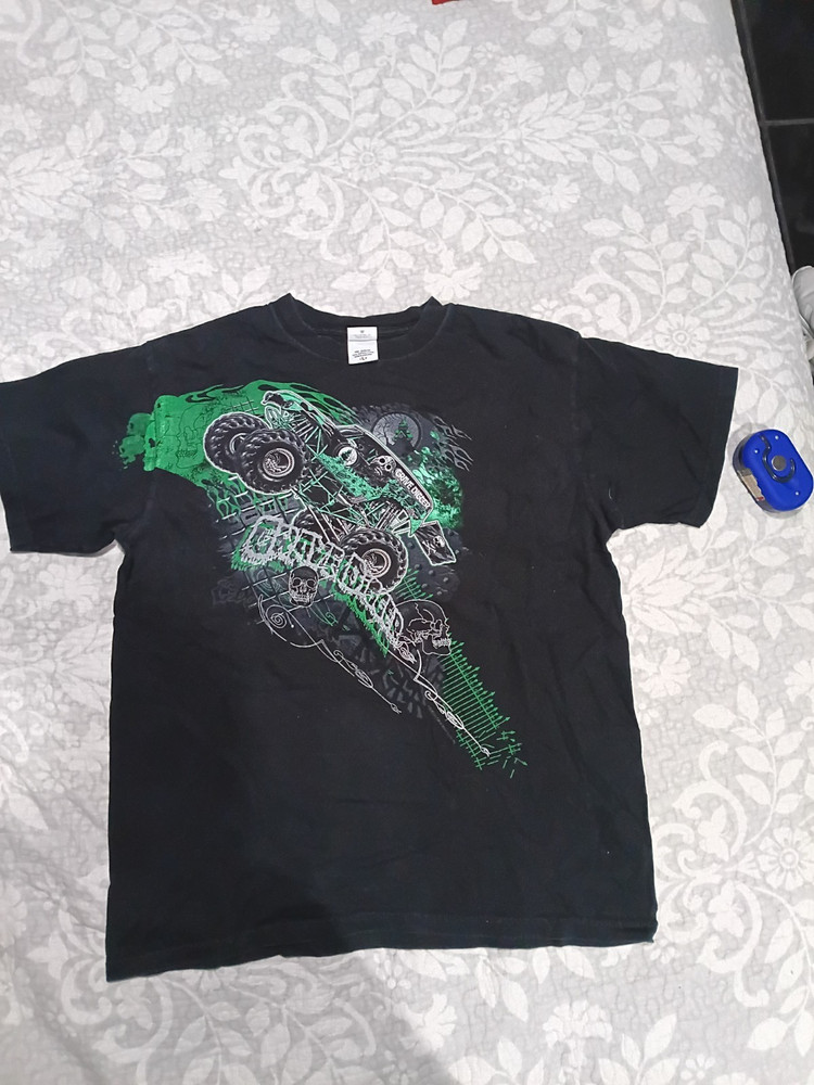 Anvil Men's L Black Graphic Print Crew Neck T-Shirt Cotton Preshrunk