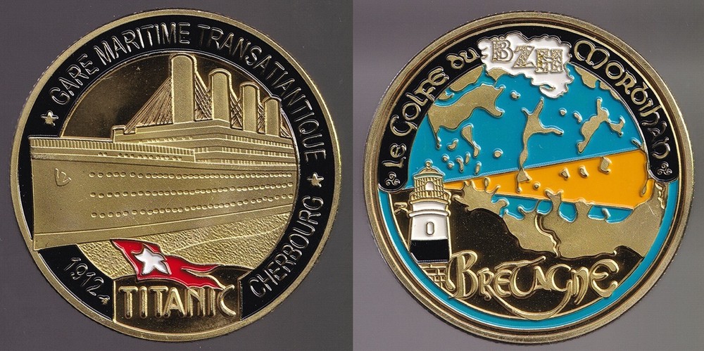 Titanic Gold-Plated Commemorative Token/Medal Challenge Coin