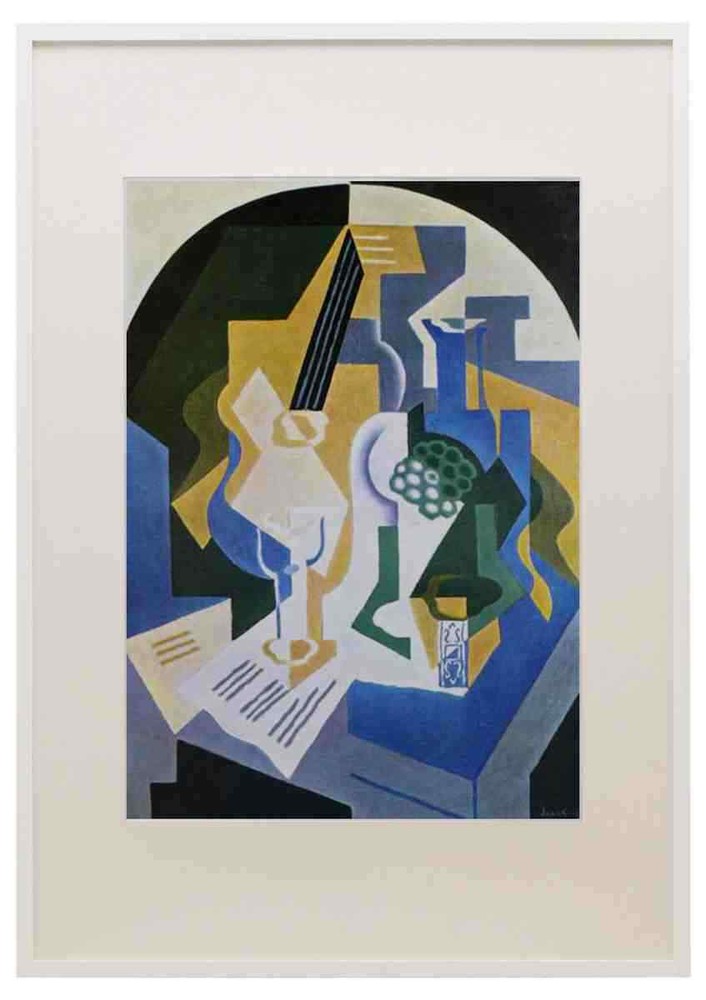 Still Life with Fruit bowl and mandolin Juan Gris Abstract Art A3 A4 Framed Pri