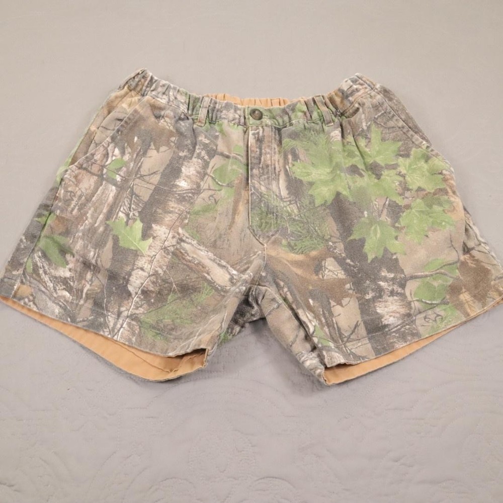 Chubbies Shorts Mens Large Camo Khaki Cotton Chino Reversible Elastic Waist USA