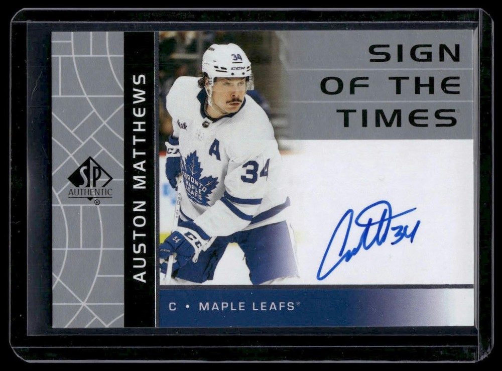 2022-23 SP Authentic #RSOTT-AM Auston Matthews 2002-03 Retro Sign of the Times