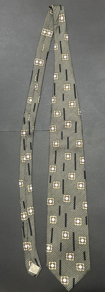Pierre Balmain Couture Neck Tie Men’s Green Geometric Design 100% Silk