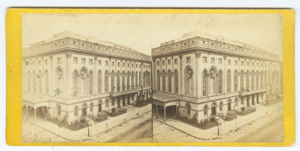D1495~ NEW YORK Academy Of Music c.1860s Stereoview – E&HT Anthony-image