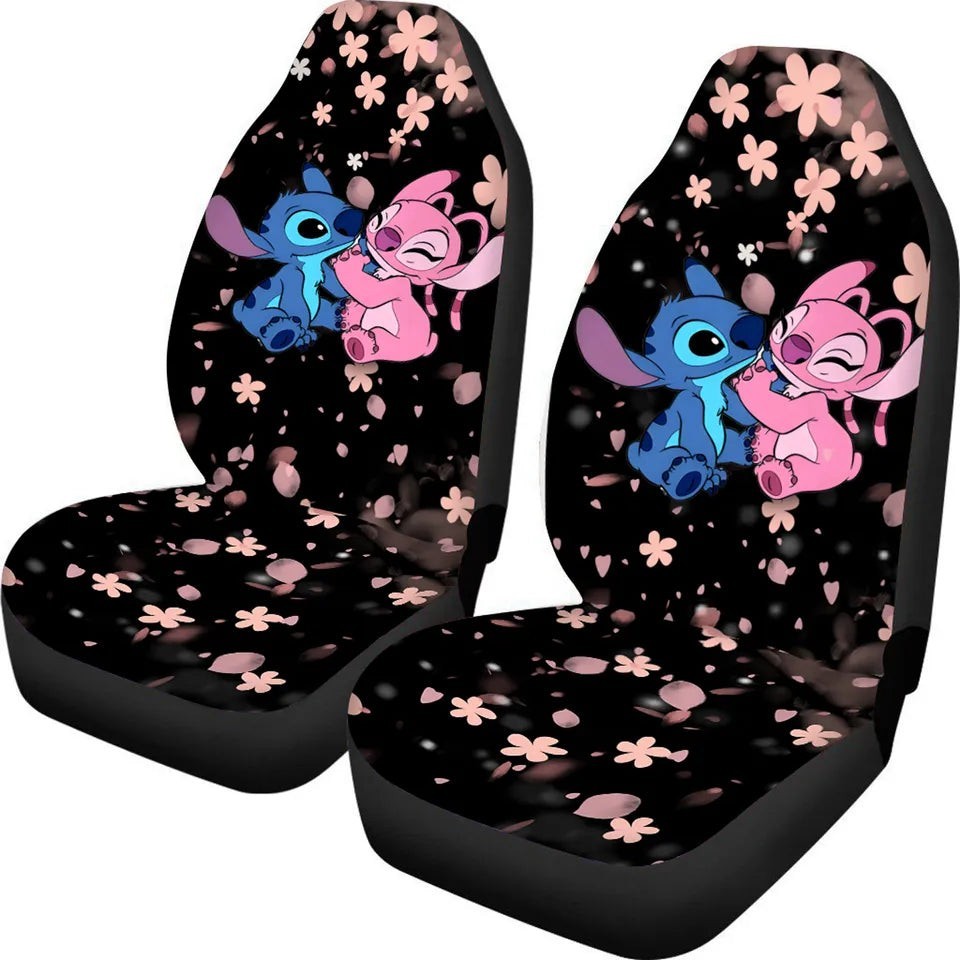 Stitch Car Seat Covers Disney Stitch And Angel Cherry Blossom Pattern Seat Cover