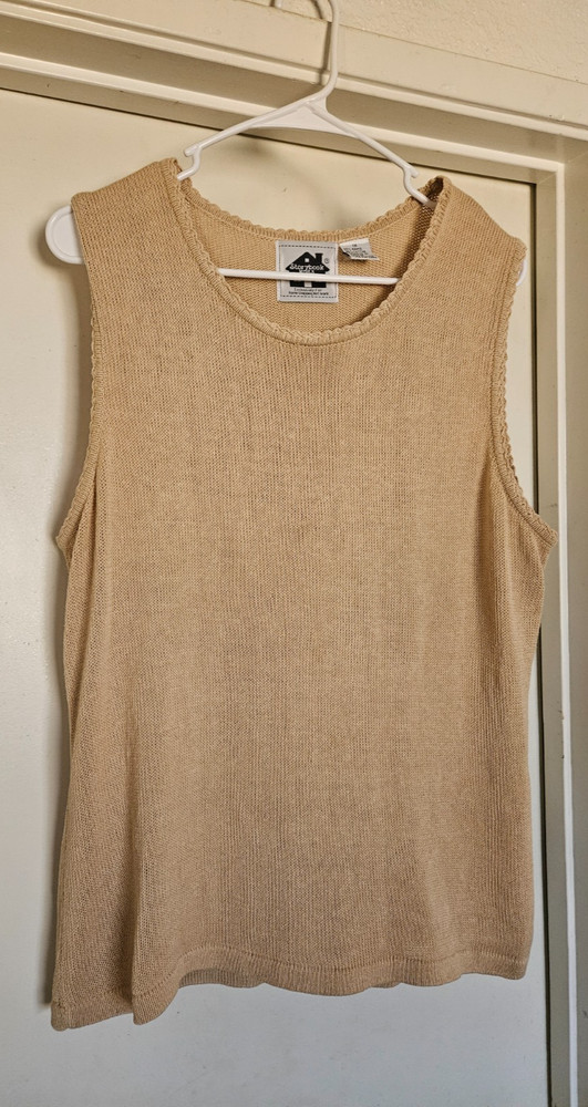 Storybook Knits for HSN tank sweater vest sleeveless beige  Women's Plus Size 1X