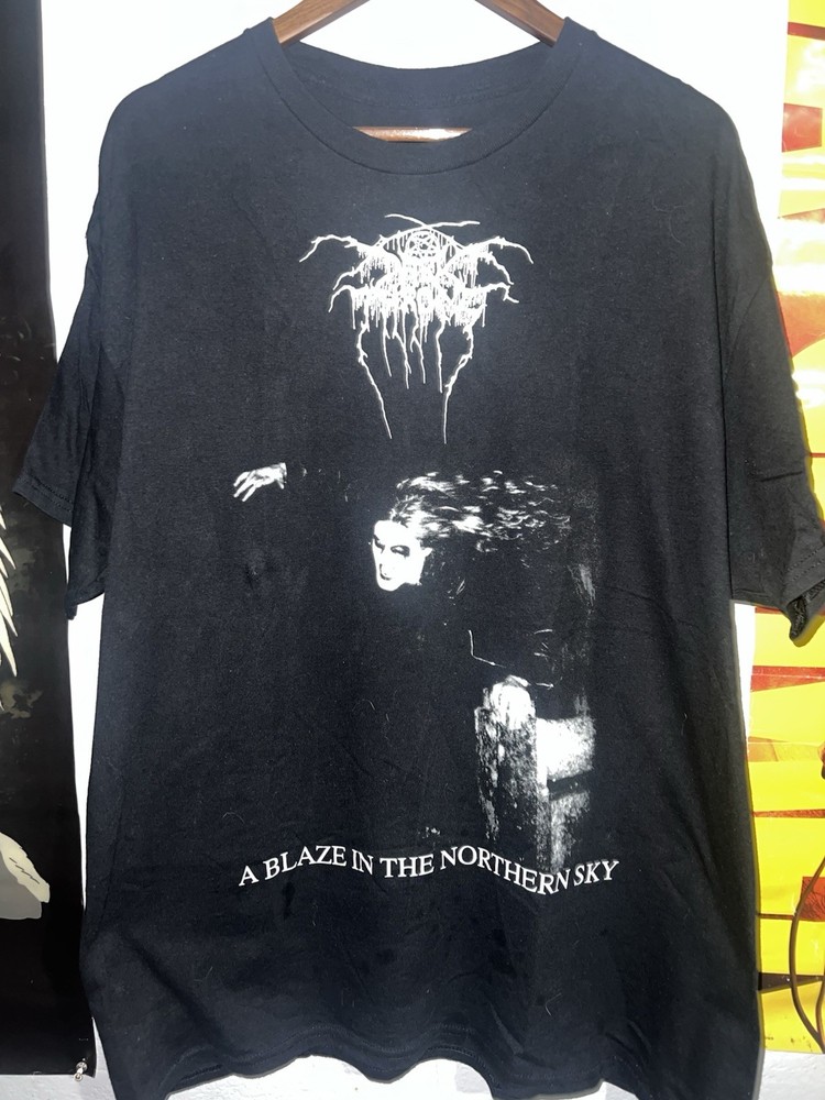 Vtg Y2K Darkthrone A Blaze In The Northern Sky Band Tee XL Black Metal Mayhem EU