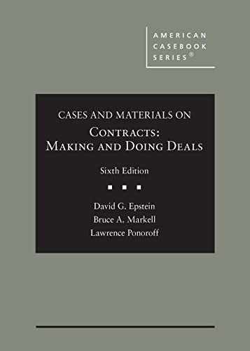 Cases and Materials on Contracts, - Hardcover, by Epstein David; Markell - New h