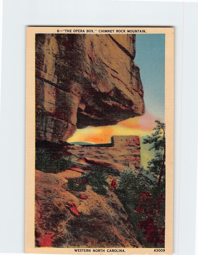 Postcard The Opera Box Chimney Rock Mountain Western North Carolina USA