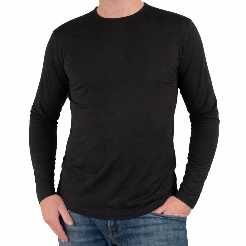 Cuts Mens PYCA Pro Long Sleeve Curve Hem T-Shirt Black Size S L1034
