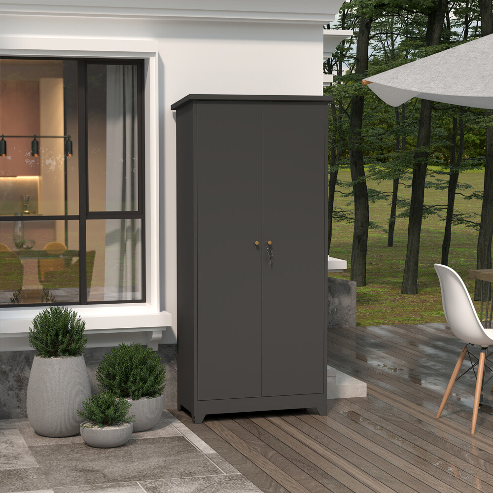 Stainless Steel Lockable Storage Cabinet with 80LBS Shelves & Waterproof Design