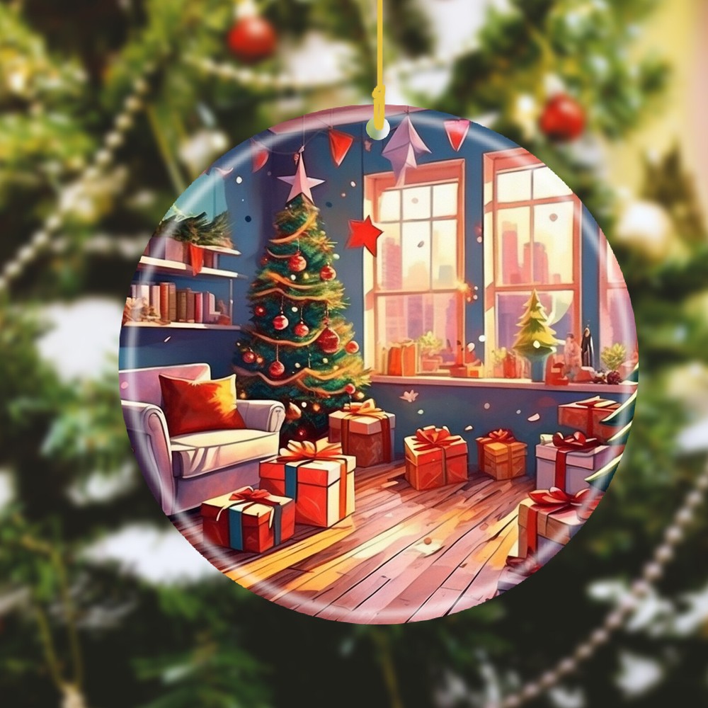 Custom Text Name Personalized Image Ceramic holiday Ornament Christmas accents