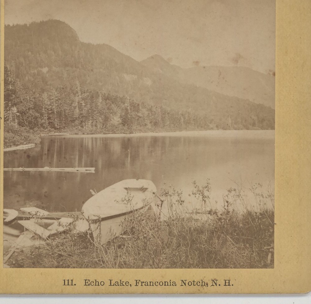 Echo Lake Franconia Notch White Mountains NH Kilburn Stereoview c1870