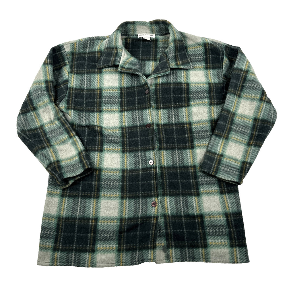 Vintage Cristina Grunge Lumberjack Heavy Flannel Button Up Plaid Shirt Women's S