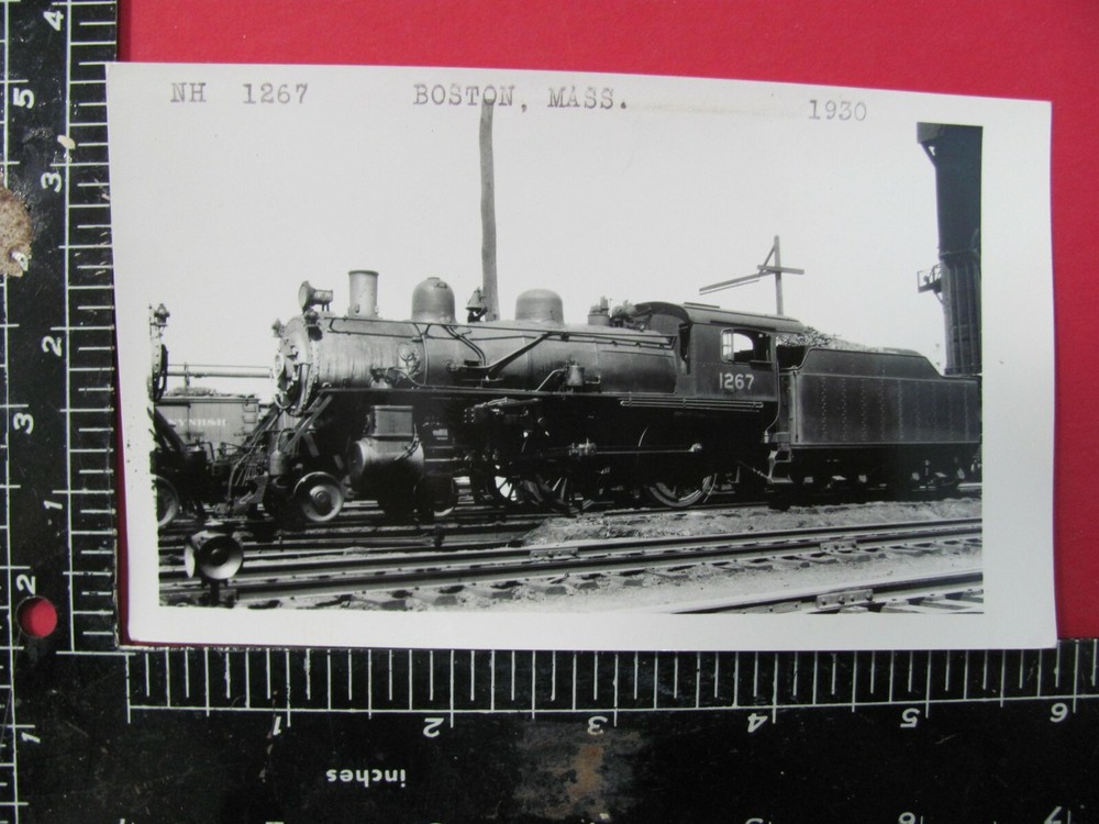 New Haven Nynh&H Railroad Locomotive #1267 B&W Photo 1930 Boston Massachusetts