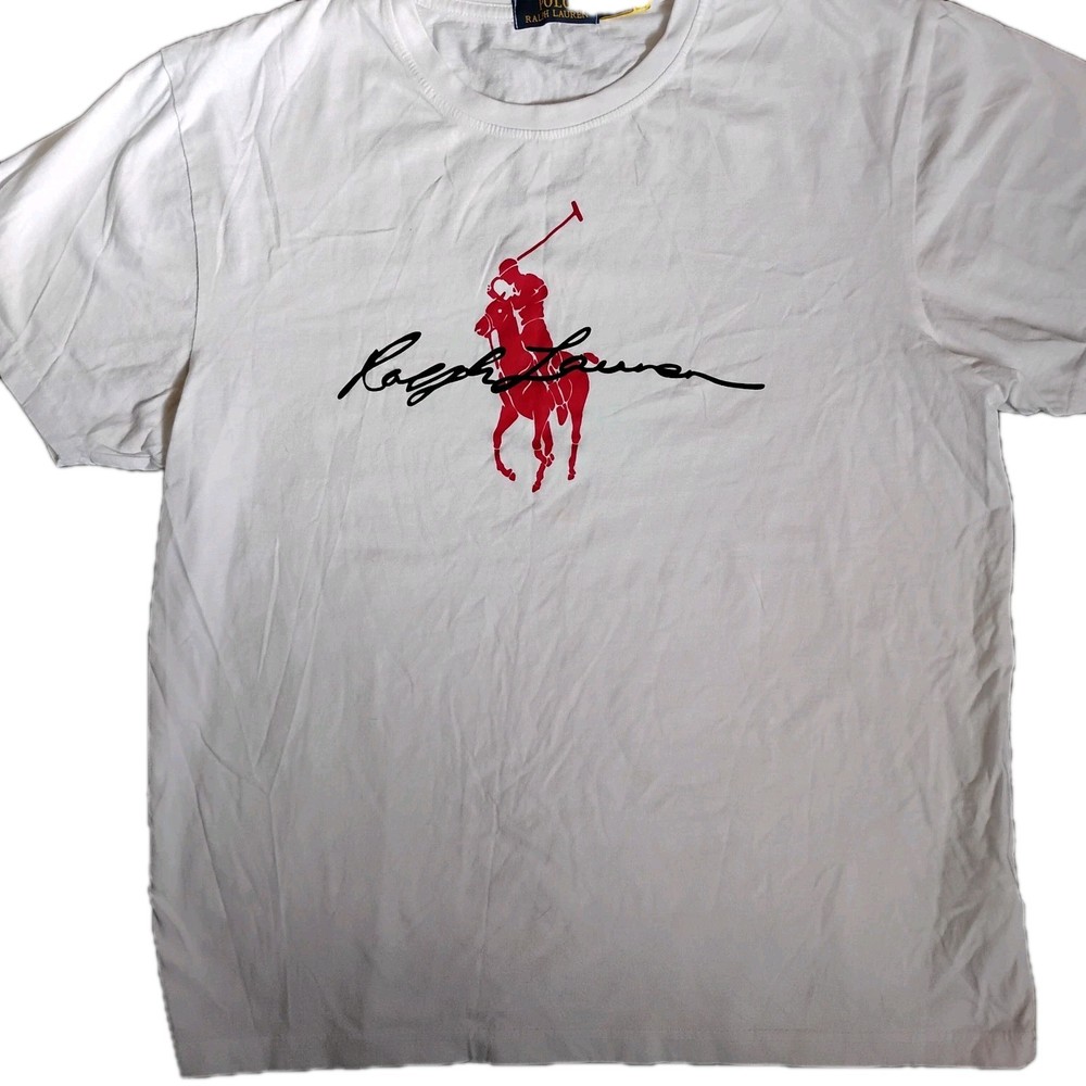 Polo Ralph Lauren Big Pony Logo Tee White Men’s Size  MediumClassic Fit T-Shirt