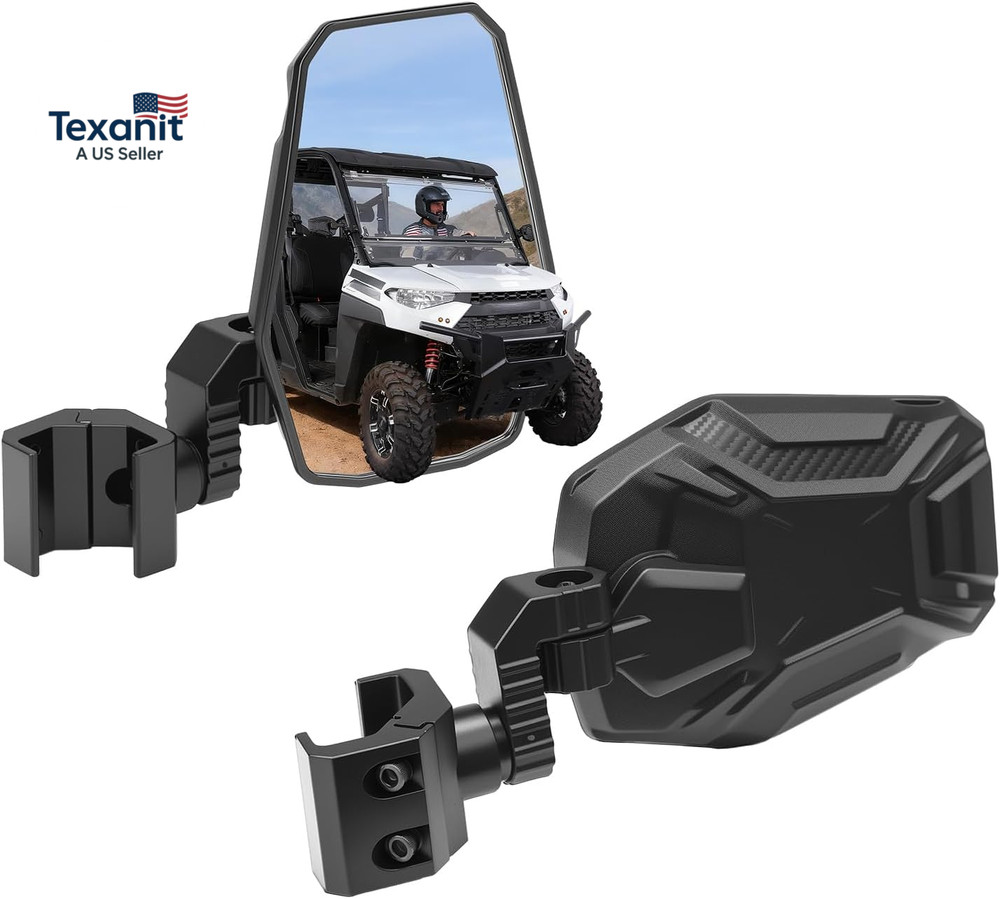 UTV Side Mirrors, UTV Rearview Mirrors Fit for Windshield Compatible with Pro-Fi