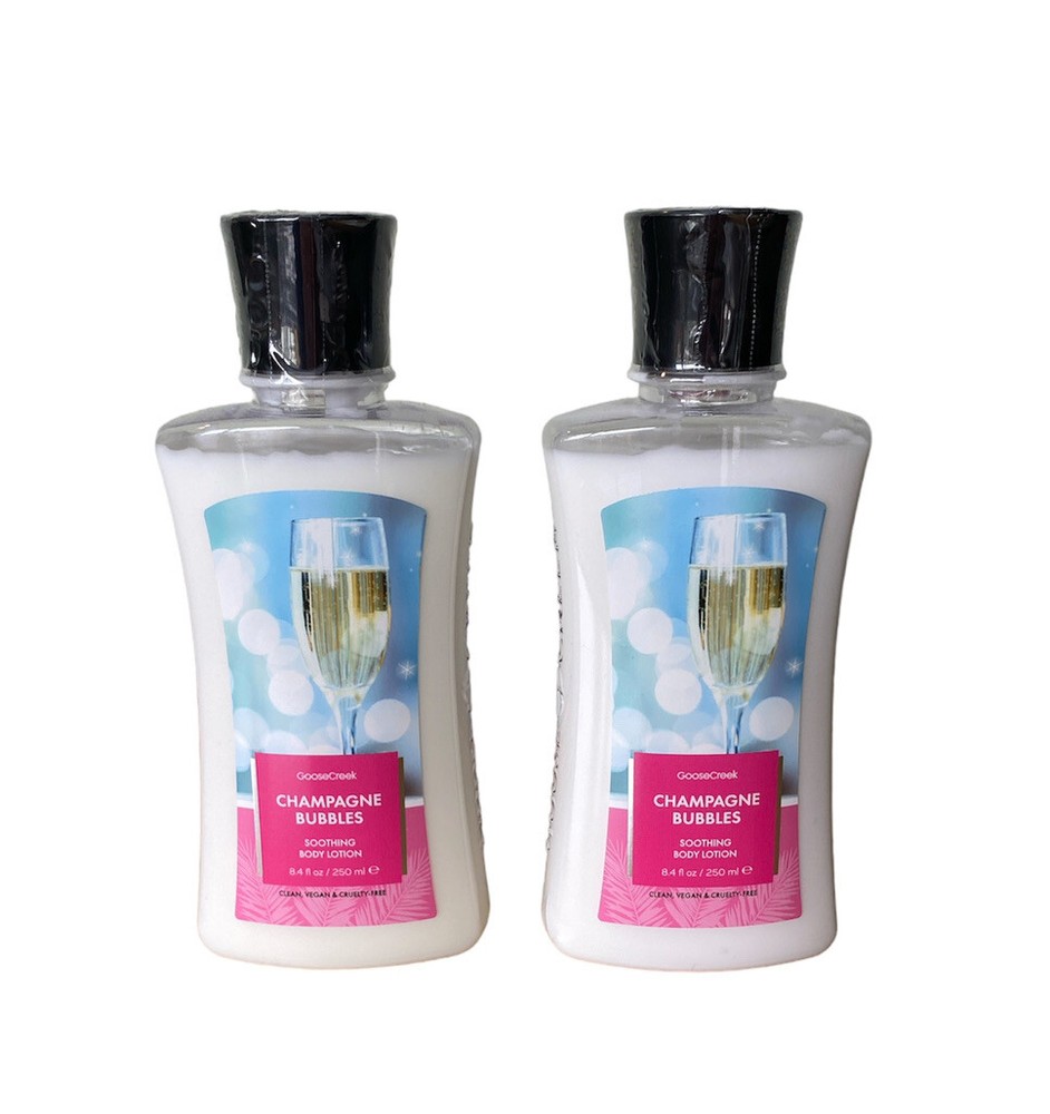 GooseCreek Champagne Bubbles Soothing Body Lotion (Vegan, Cruelty Free) x2