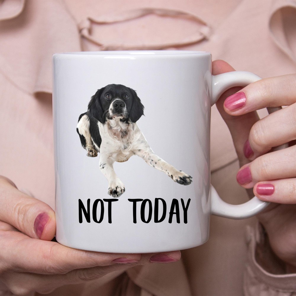 Funny Brittany Dog Black White Not Today Dog Mug Lazy Gift For Women Dogs Mom