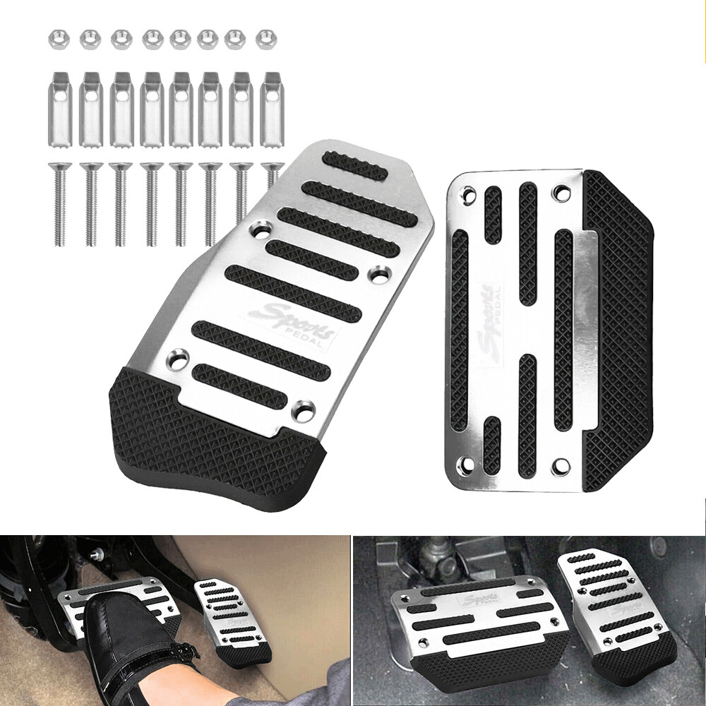 Silver Non-Slip Auto Gas Brake Pedal Cover Car Accessory Upgrade