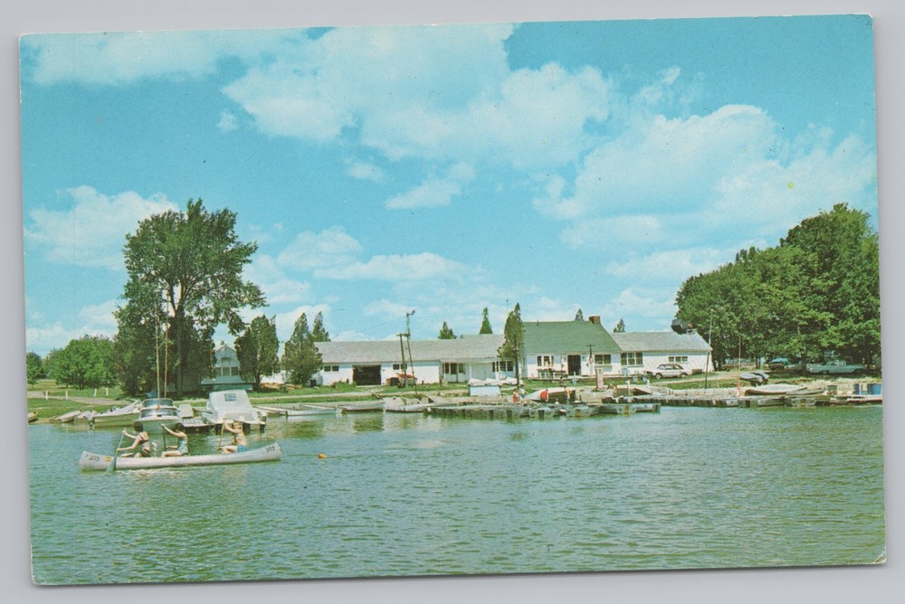 State View~Pennsylvania~Boathouse on Pymatuning Lake~Vintage Postcard