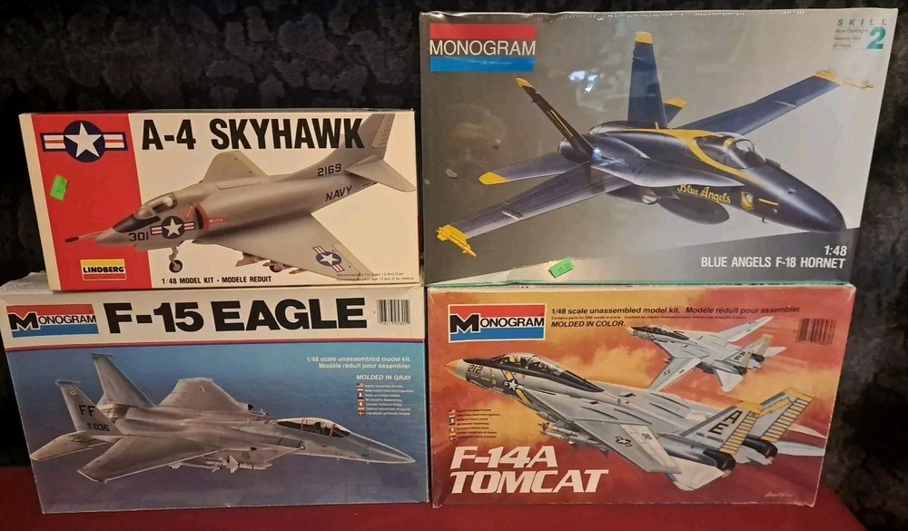 LO4 MONOGRAM Blue Angels F-18 Hornet F-14 Tomcat F-15 Eagle And A LINDBERG A-4
