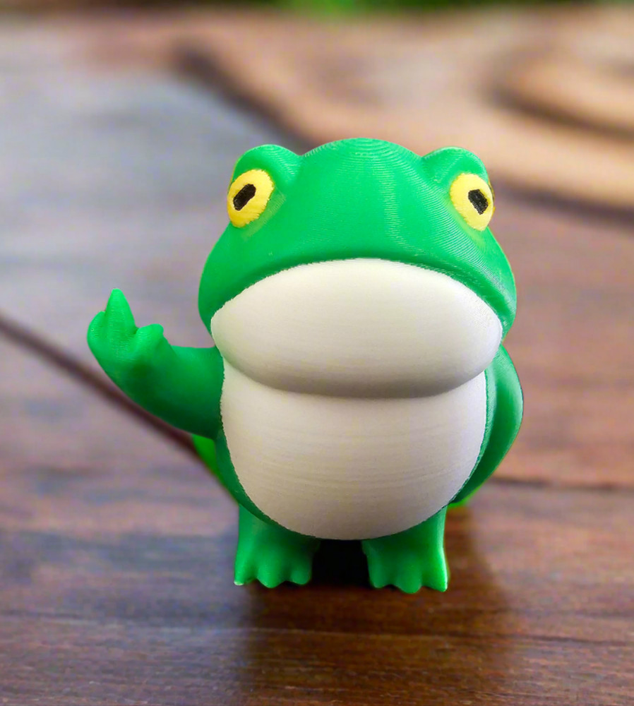 Disgruntled Frog Figurine Middle Finger Funny 3D Printed Desk Decor Gag Gift USA