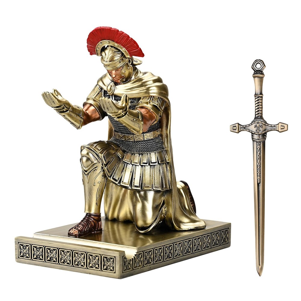Centurion Cloak Warrior Knight Pen Holder Mobile Phone Stand Desk Organizers ...